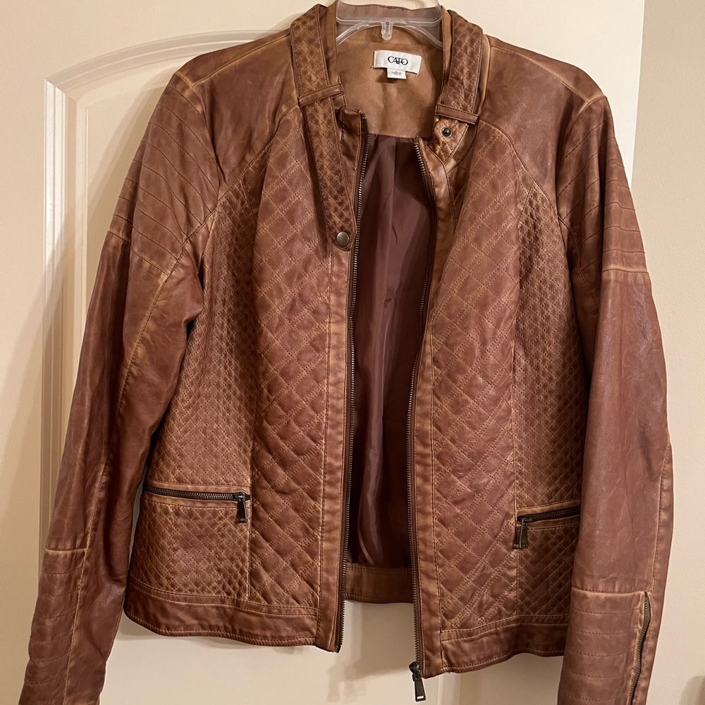 Faux Leather Jacket Sz Large